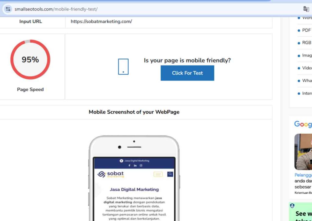 Uji Website Anda Menggunakan Alat Pengujian Mobile Friendly